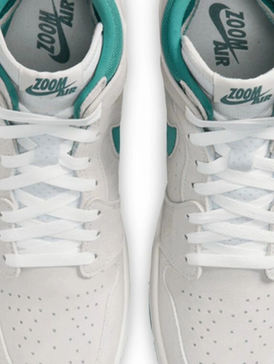 Sneakers Jordan air jordan 1 albi din material textil si piele intoarsa - Img 2