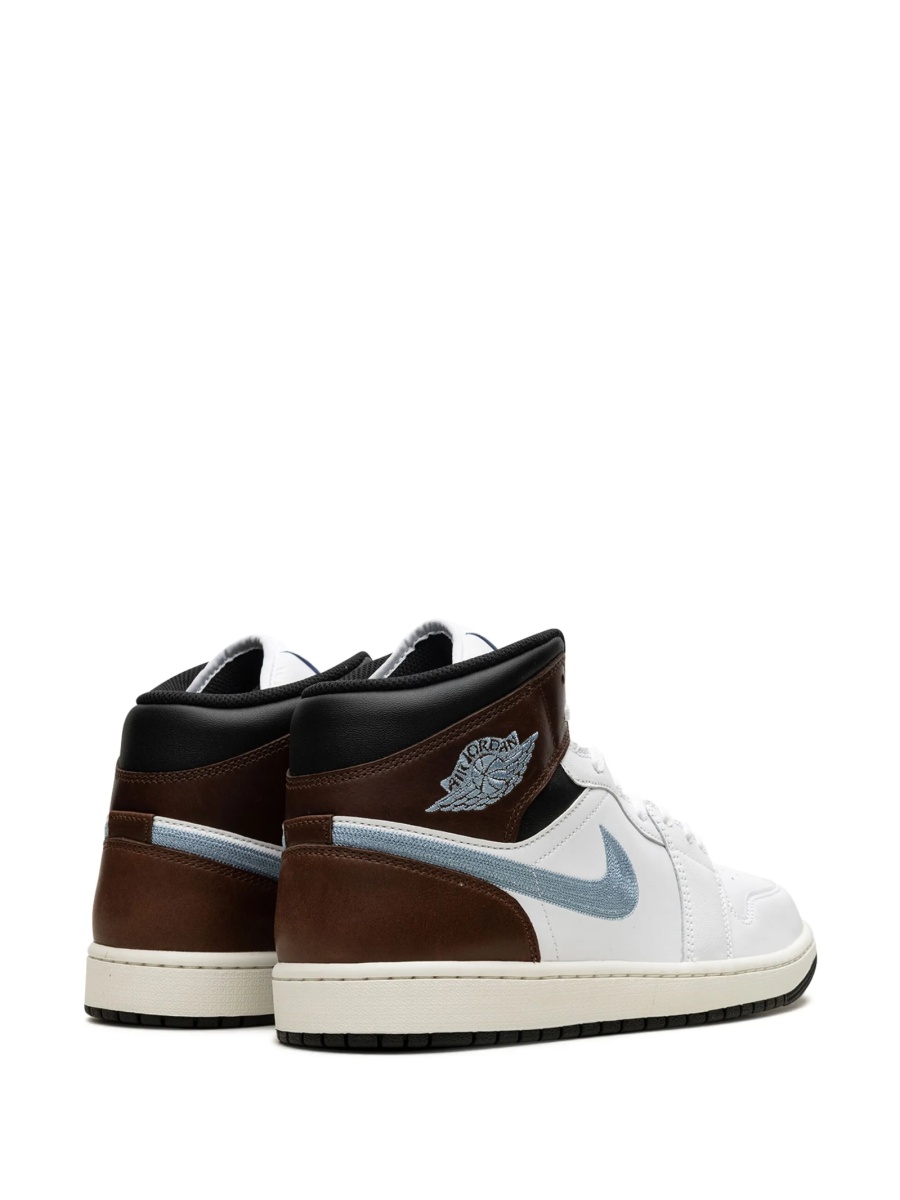 Sneakers Jordan air jordan 1 albi din piele si material textil - Img 3