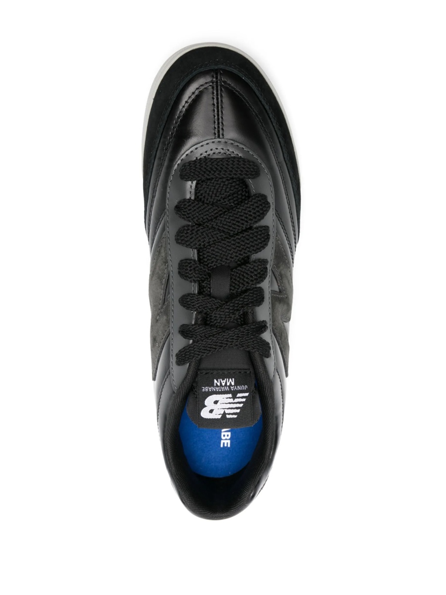 Sneakers JUNYA WATANABE negri din piele intoarsa si material textil - Img 4
