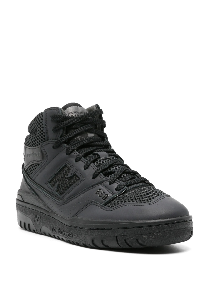 Sneakers JUNYA WATANABE negri din piele si material textil - Img 2