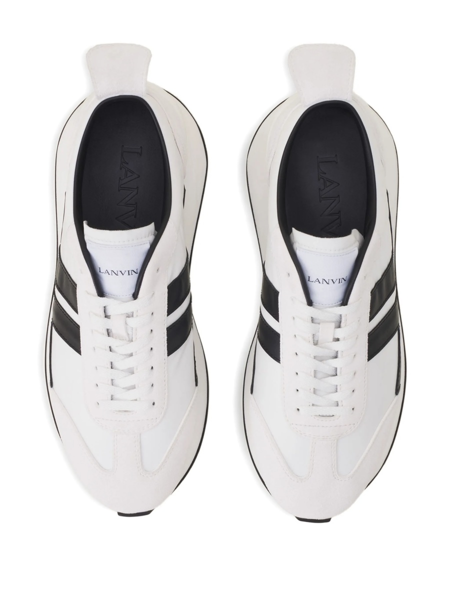 Sneakers Lanvin albi din bos taurus si poliamida - Img 4