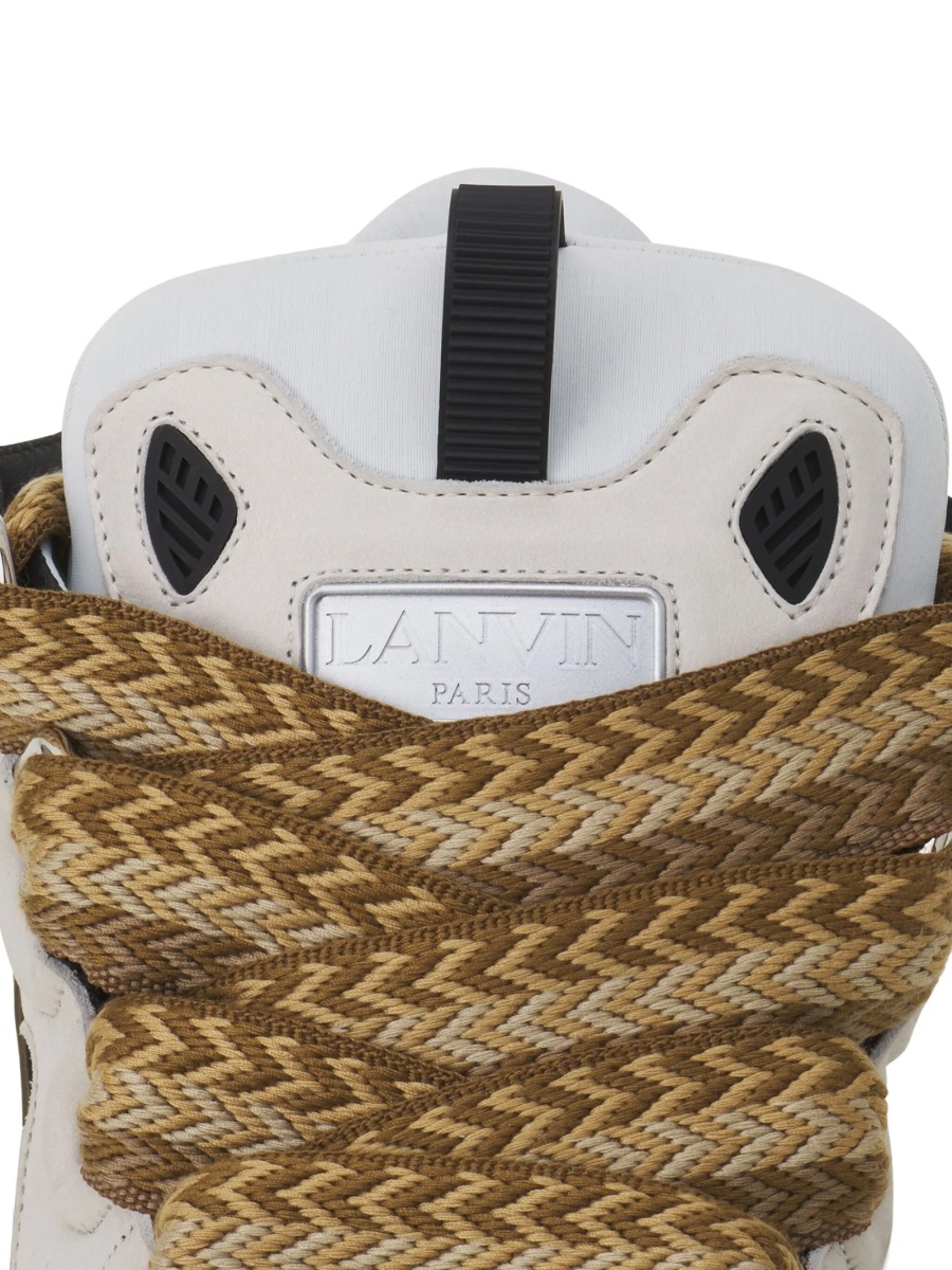 Sneakers Lanvin albi din polyester si bos taurus - Img 5
