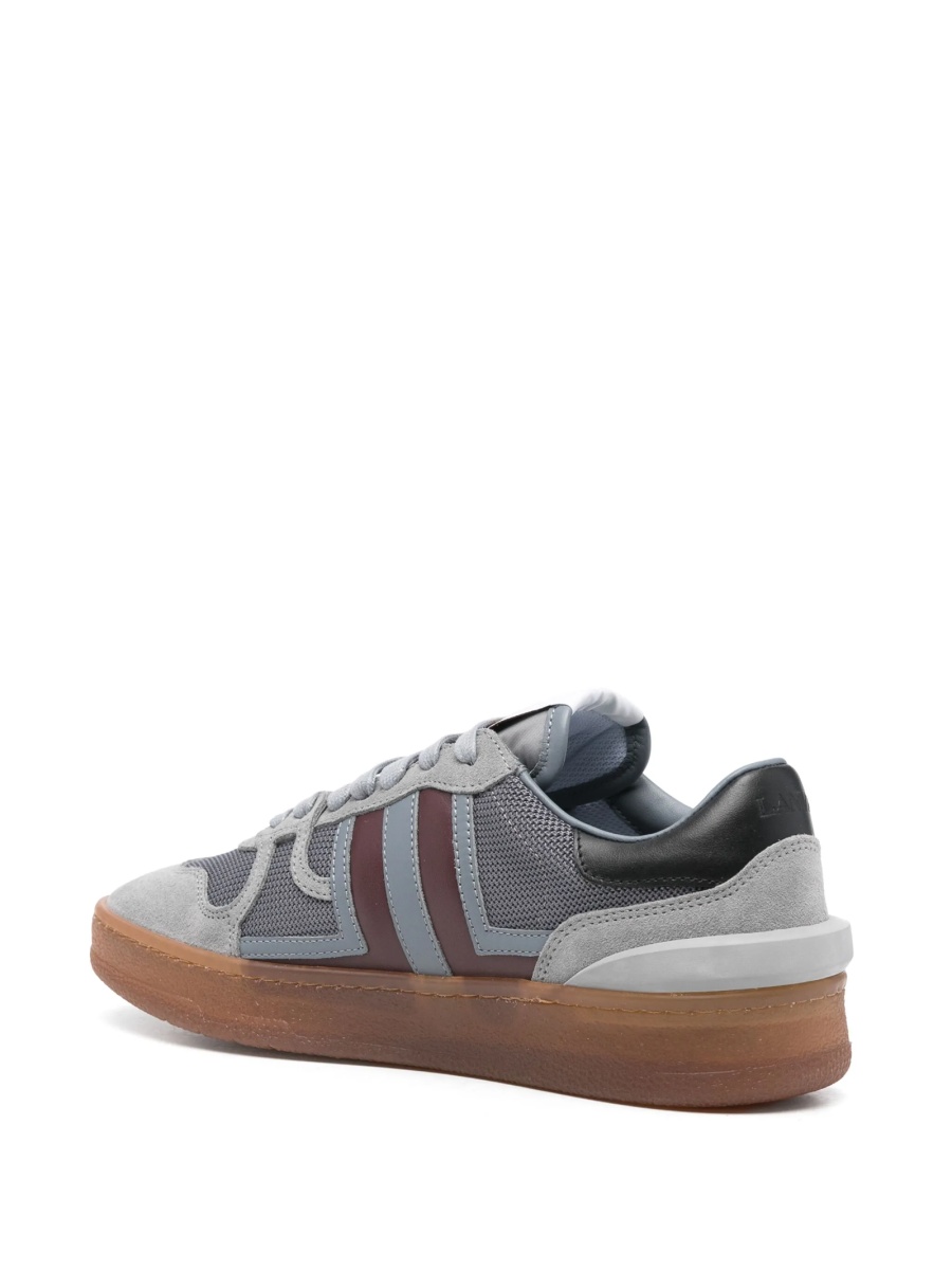 Sneakers Lanvin gri din piele intoarsa si material textil - Img 3
