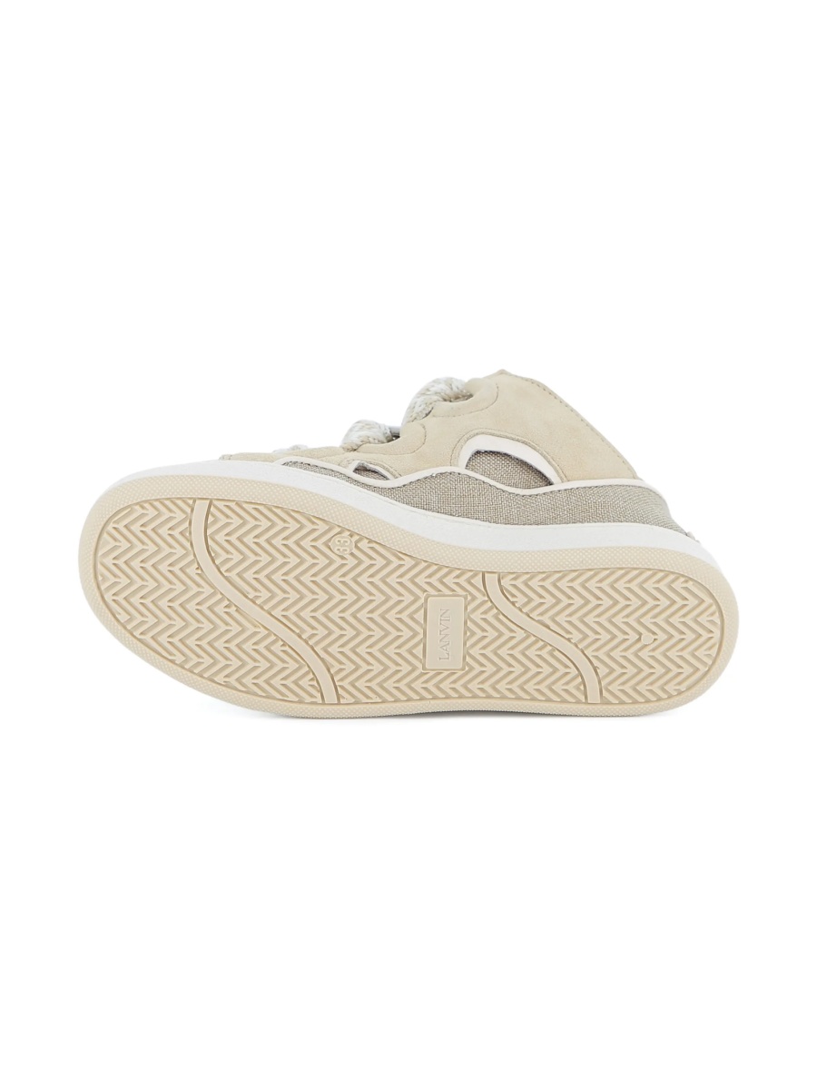 Sneakers Lanvin neutri din material textil si piele - Img 5
