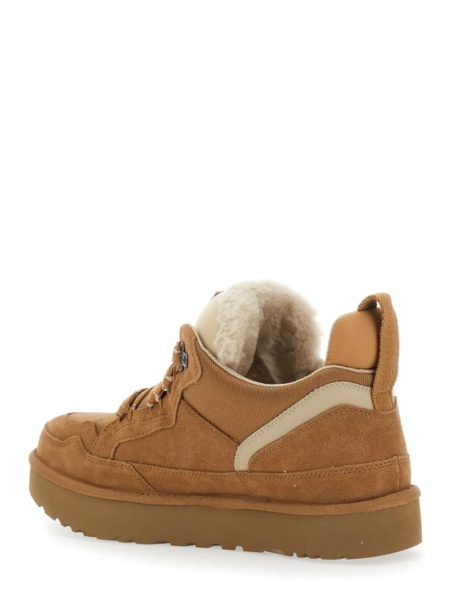 Sneakers Low Top Sneakers with Logo Patch on the Suede Tongue and Brown Fabric for Men - Img 3
