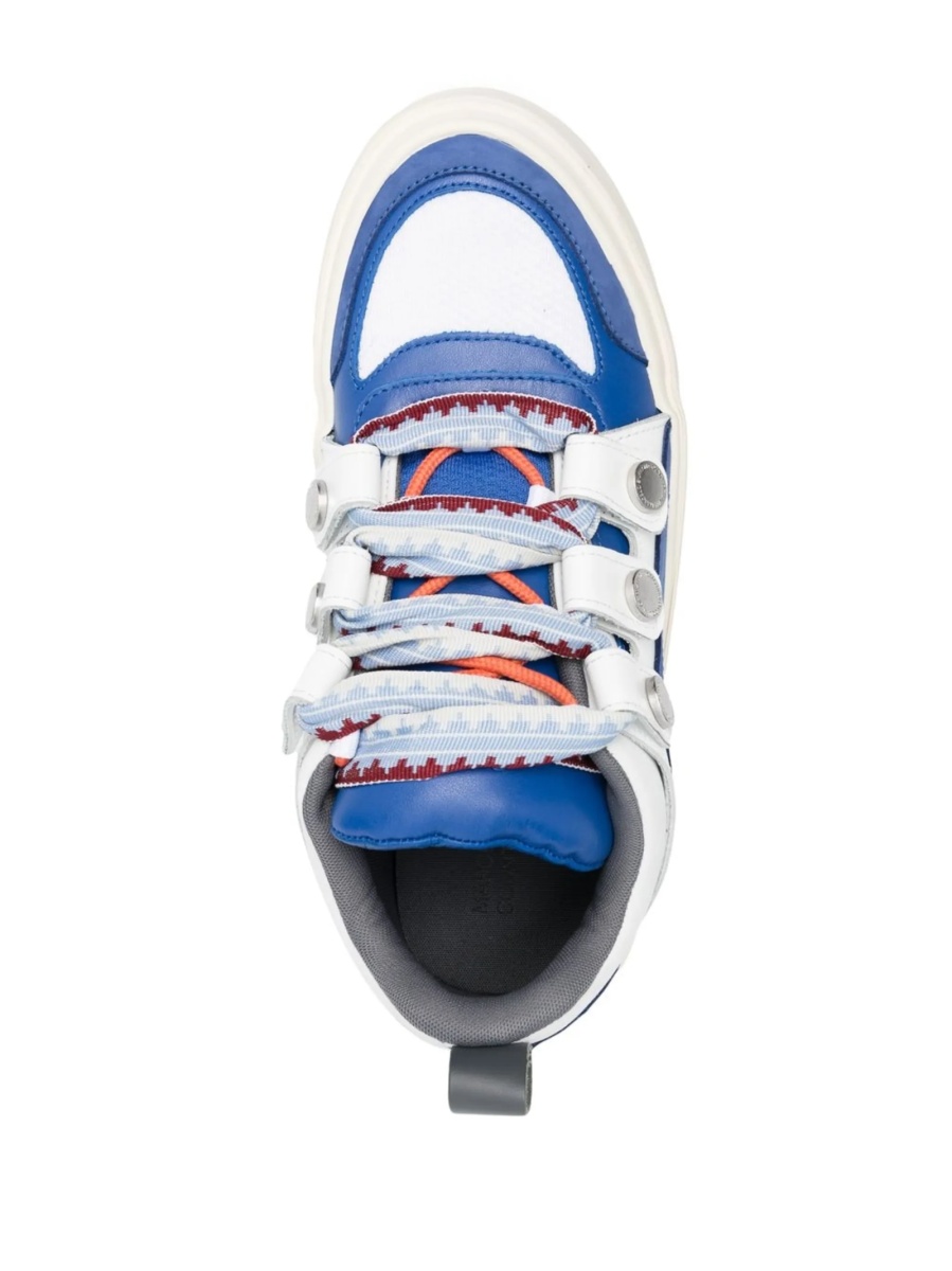 Sneakers Marcelo Burlon albastri din bumbac si piele - Img 4
