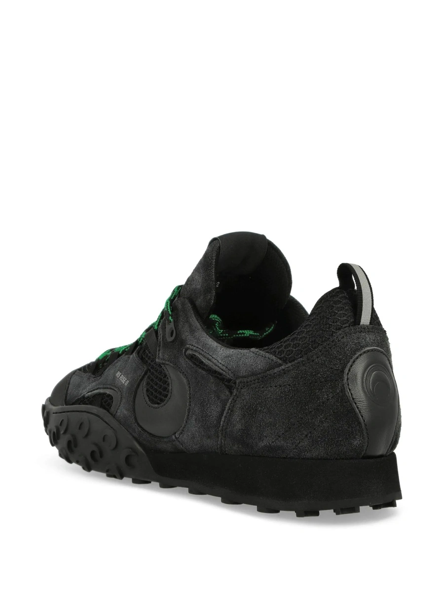 Sneakers MARINE SERRE crescent moon negri din plasa si piele intoarsa - Img 3