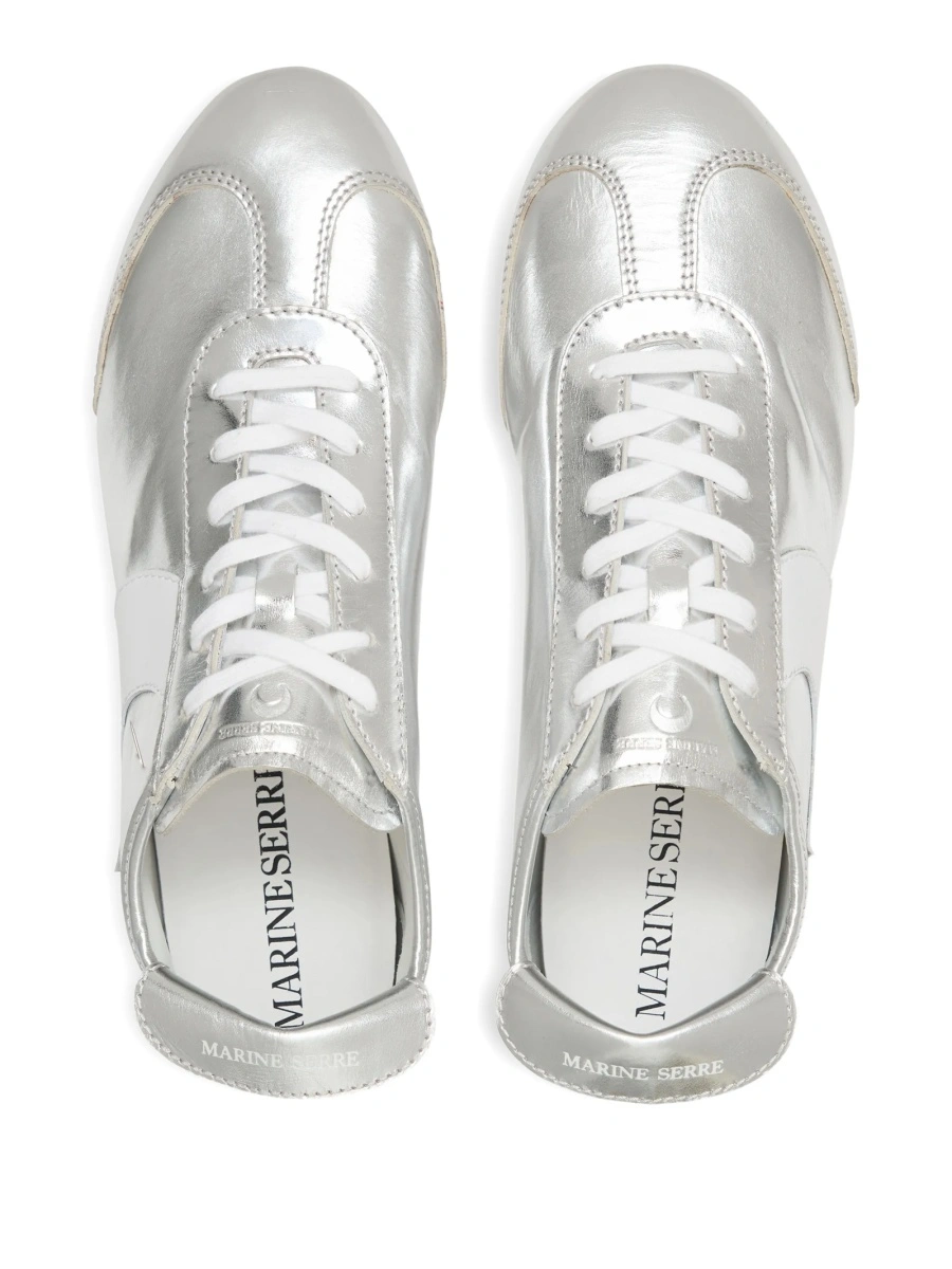 Sneakers MARINE SERRE gri din piele - Img 4