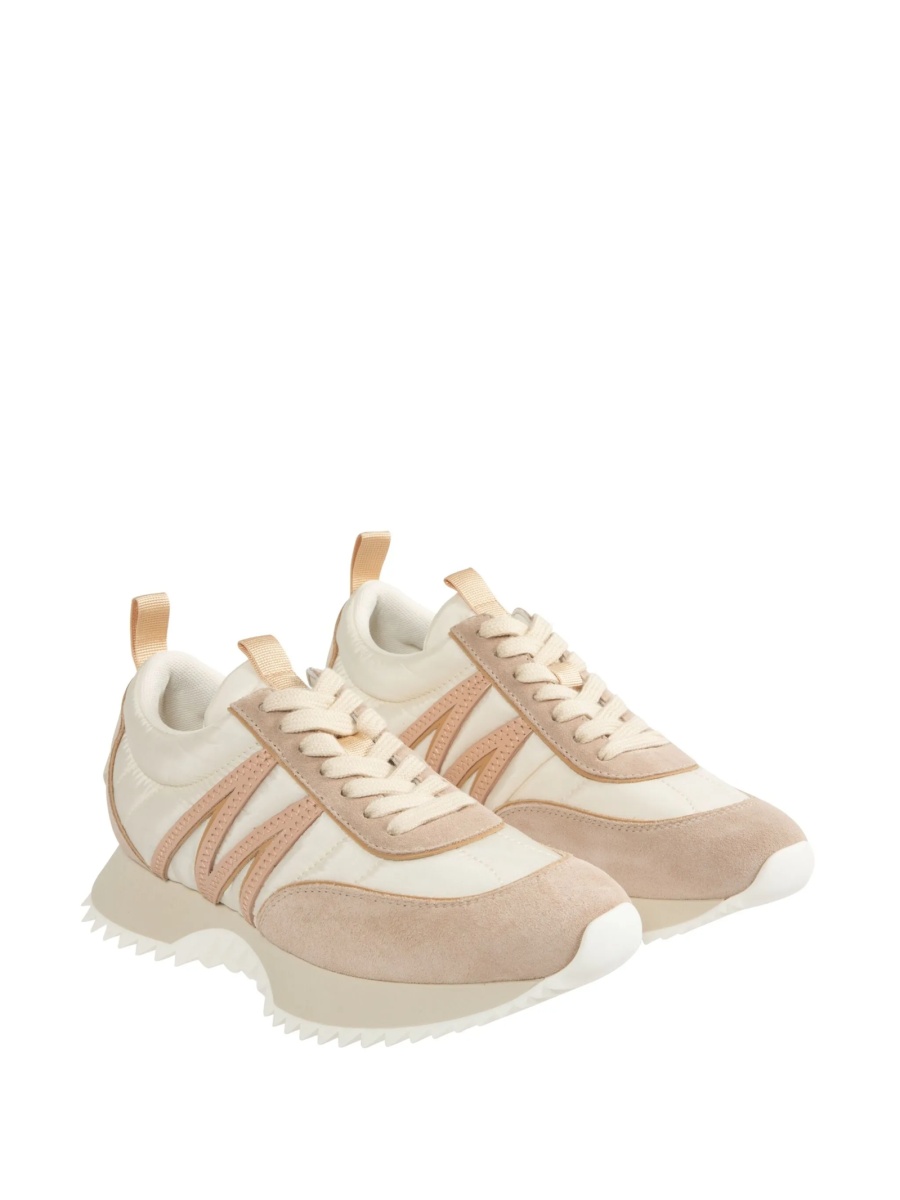 Sneakers Moncler albi din poliamida si piele intoarsa - Img 2