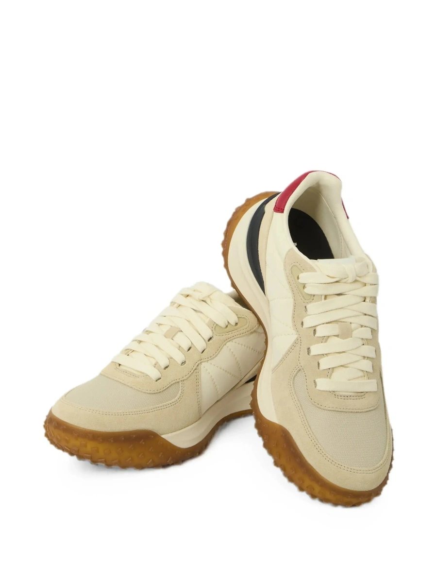 Sneakers Moncler bej din piele si material textil - Img 7