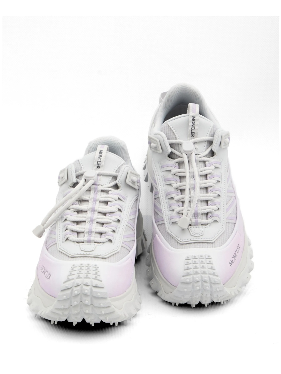 Sneakers Moncler gri din piele si material textil - Img 5