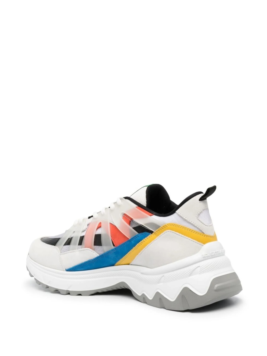 Sneakers MSGM gri din material textil si piele - Img 3
