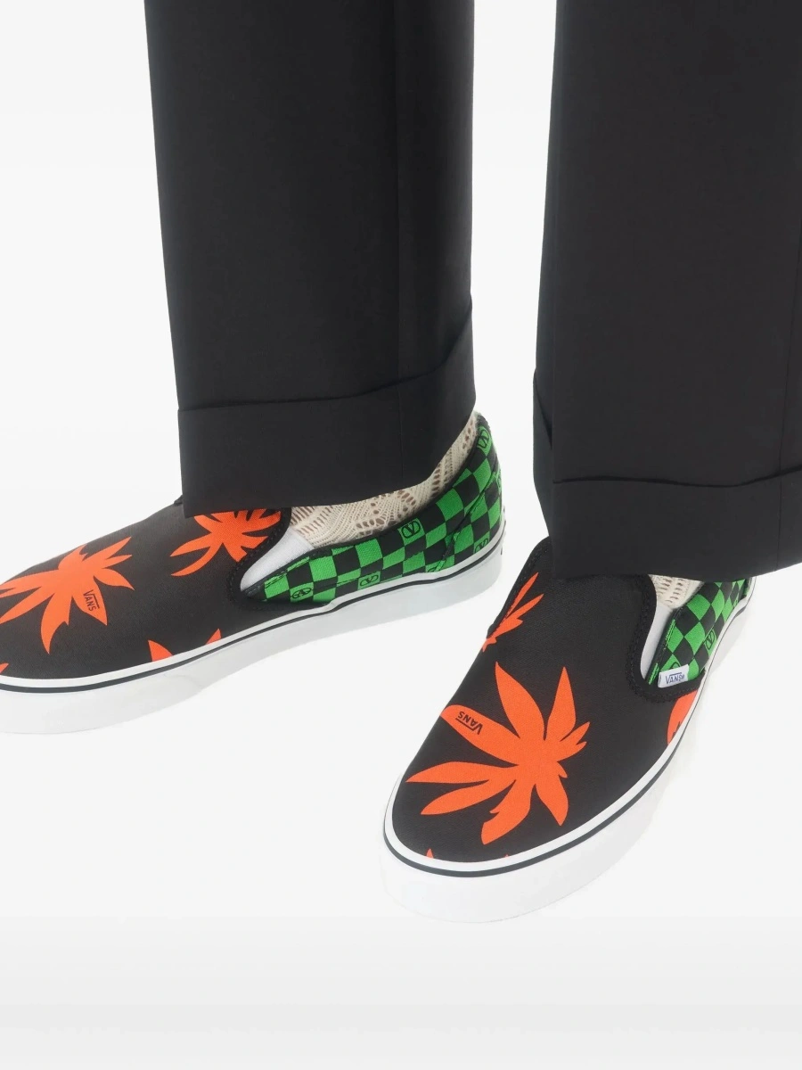Sneakers Multicolor Low Top Sneaker with Check Motif with VLogo Print and Palm Print and logo lettering in Cotton Man - Img 8