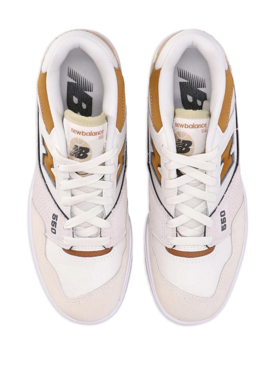 Sneakers New Balance 550 neutri din piele intoarsa si piele - Img 4