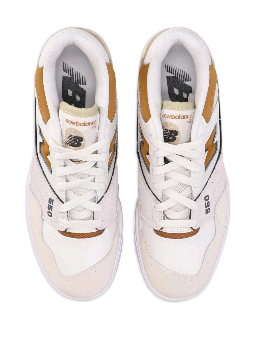 Sneakers New Balance 550 neutri din piele intoarsa si piele - Img 4