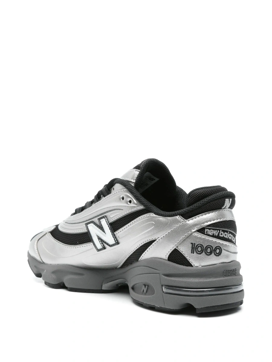 Sneakers New Balance argintii din material textil si piele - Img 3