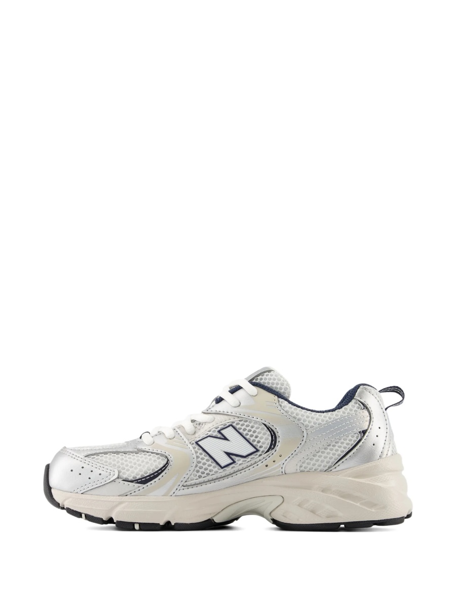 Sneakers New Balance Kids argintii din poliuretan - Img 5