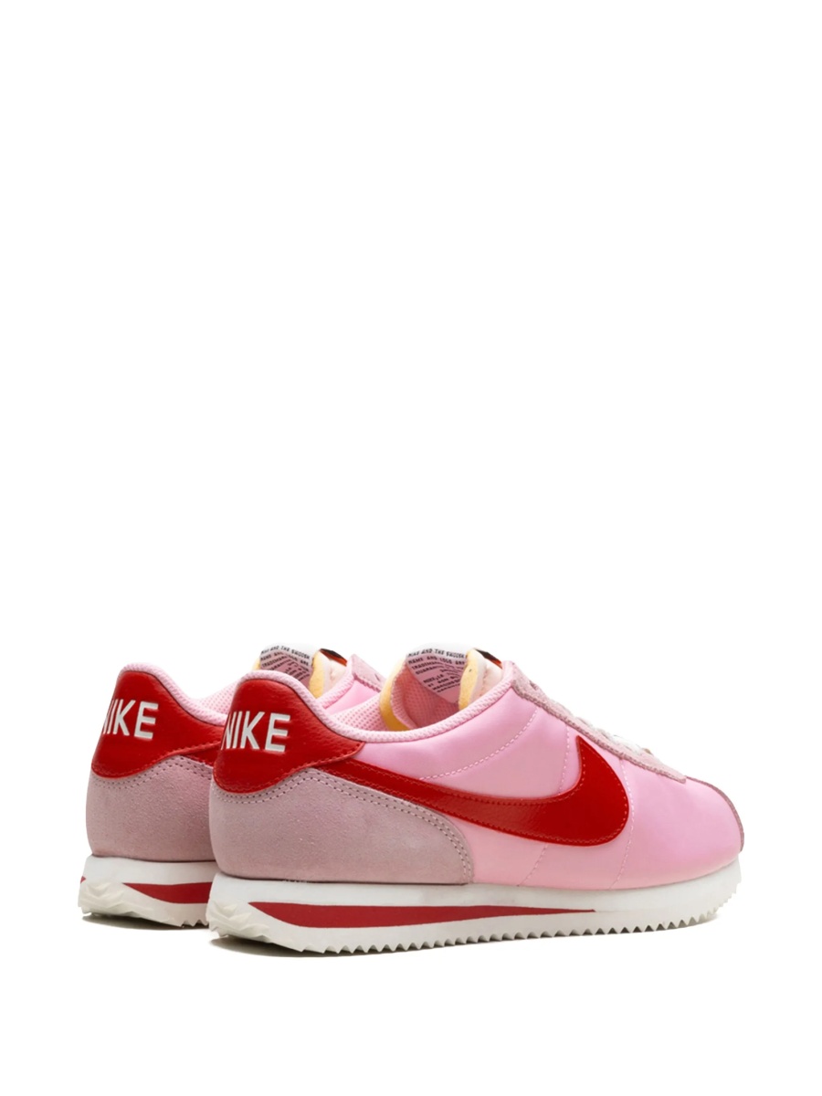 Sneakers Nike cortez roz din piele intoarsa si material textil - Img 3