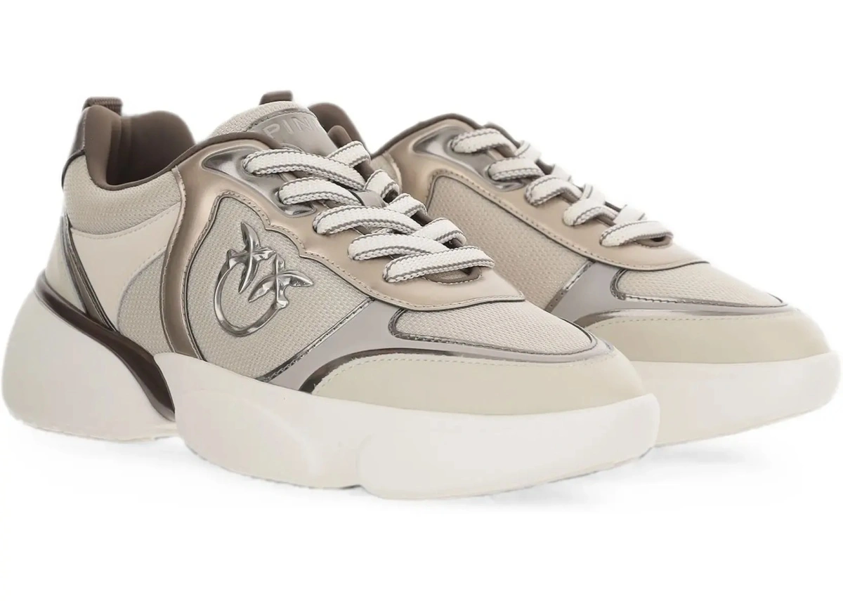 Sneakers Pinko albi din piele - Img 5