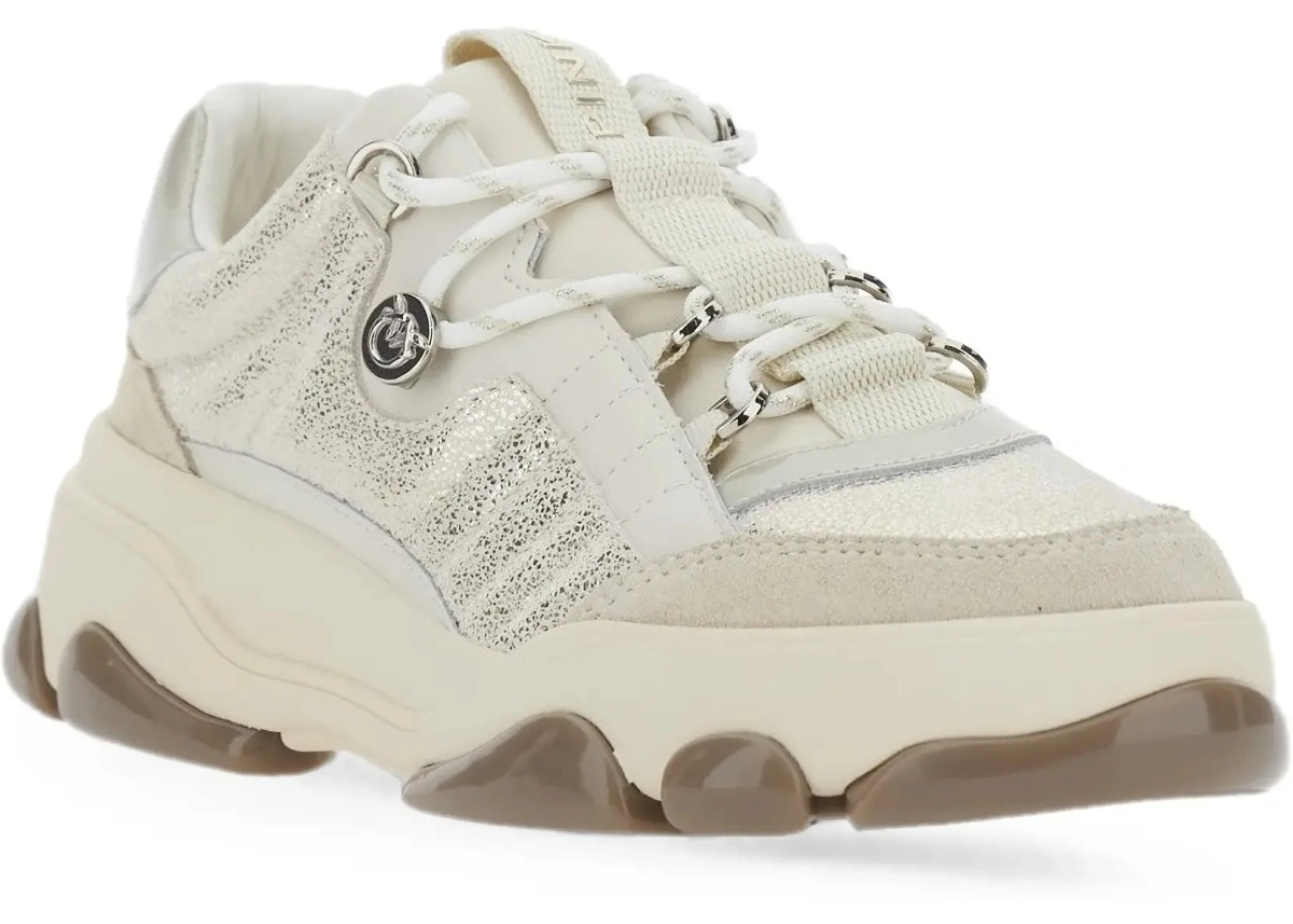 Sneakers Pinko gri din piele - Img 5