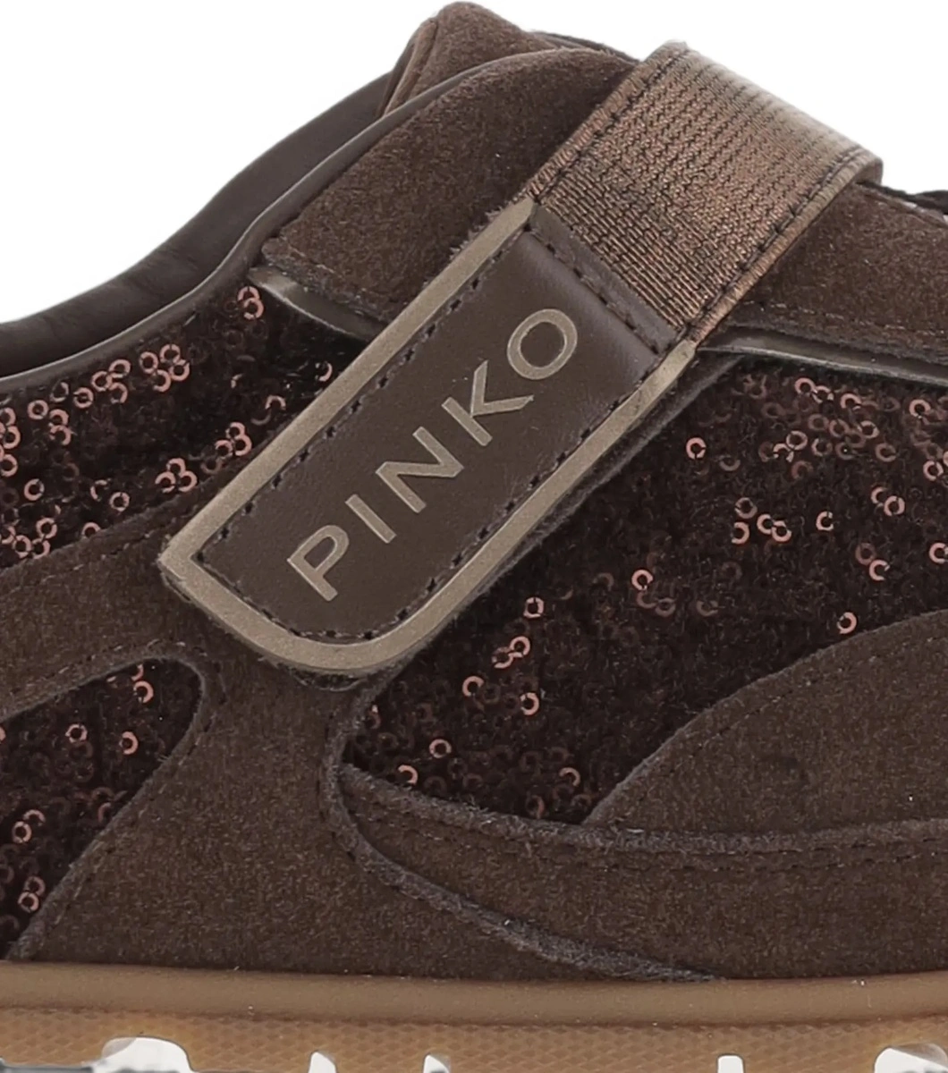 Sneakers Pinko maro din piele intoarsa - Img 8