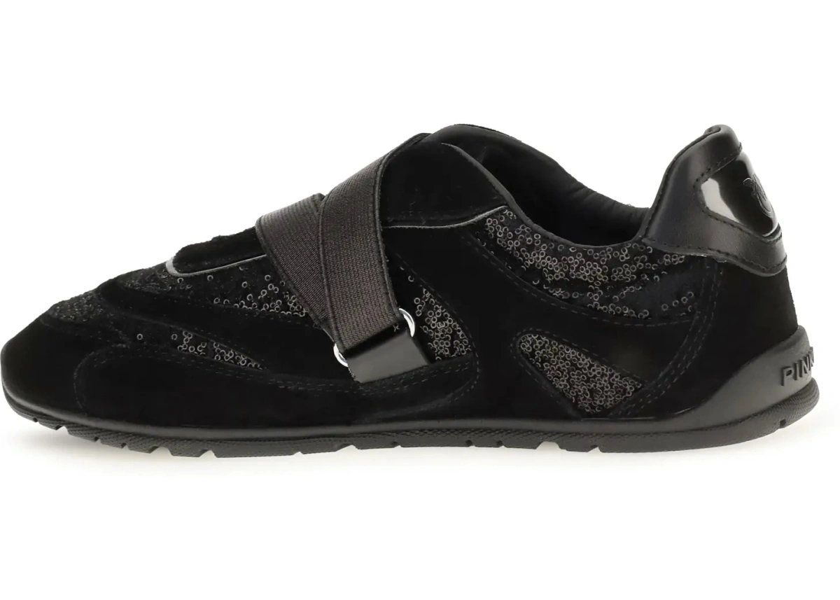 Sneakers Pinko negri din piele intoarsa - Img 3