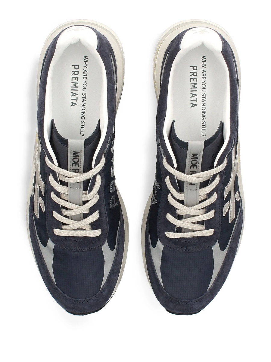 Sneakers Premiata albastri din poliamida si piele - Img 4