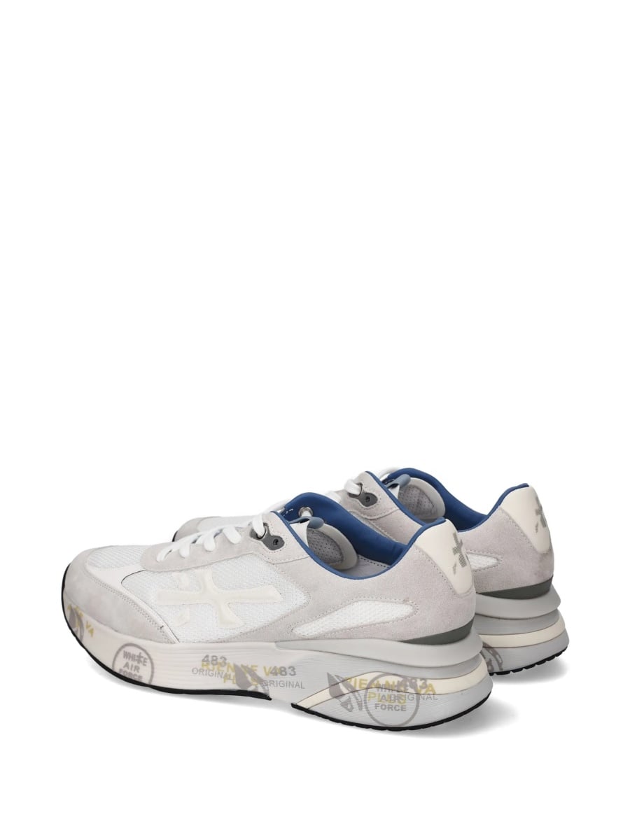 Sneakers Premiata albi din piele si poliamida - Img 3
