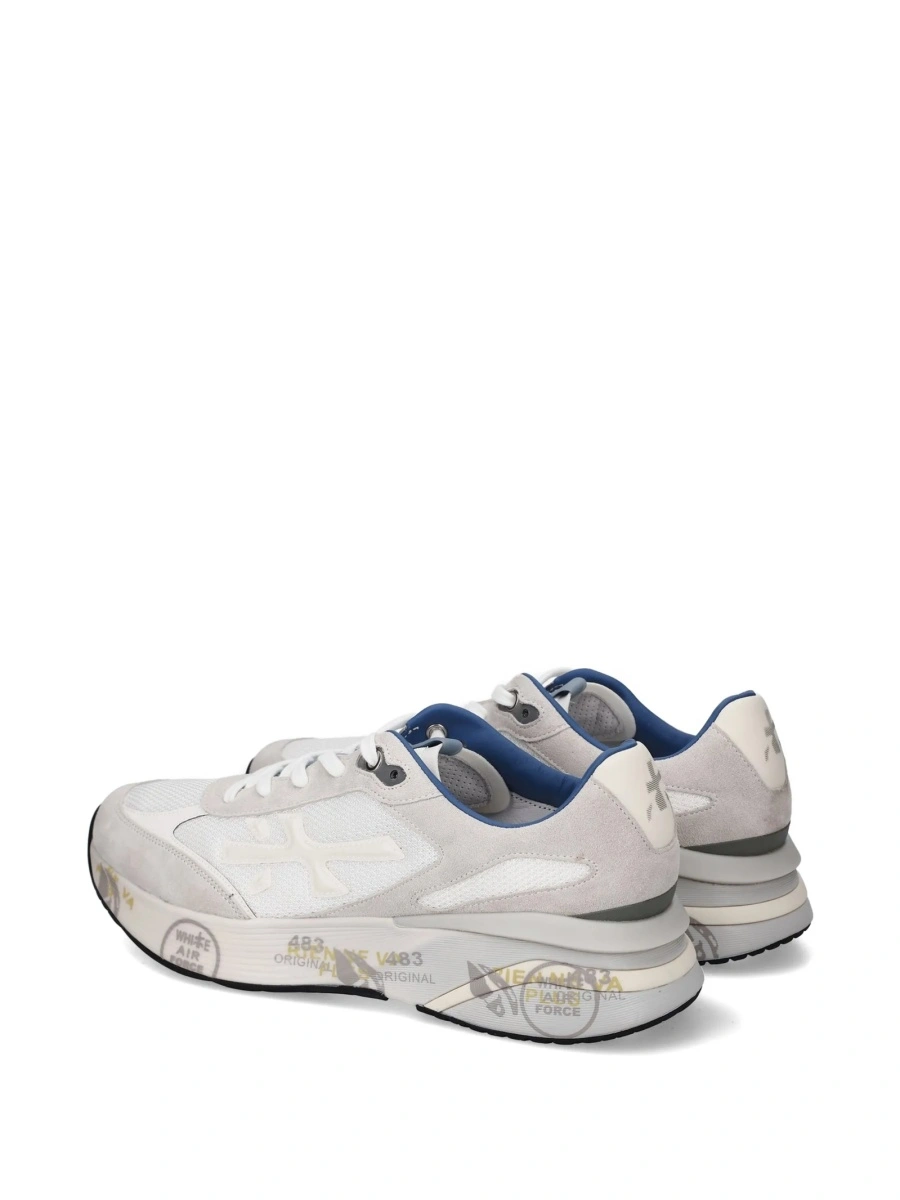 Sneakers Premiata albi din piele si poliamida - Img 3