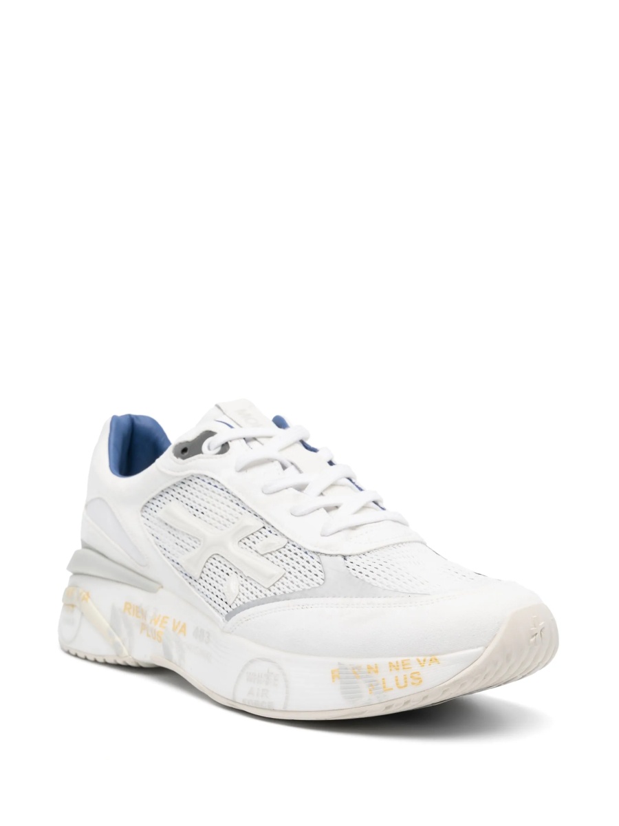 Sneakers Premiata albi din polyester si plasa - Img 2