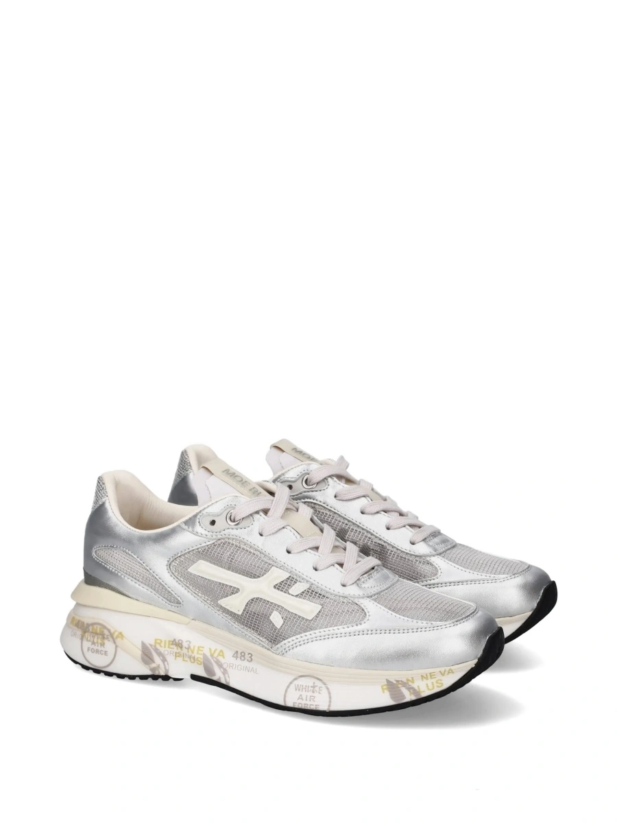 Sneakers Premiata argintii din polyester - Img 2
