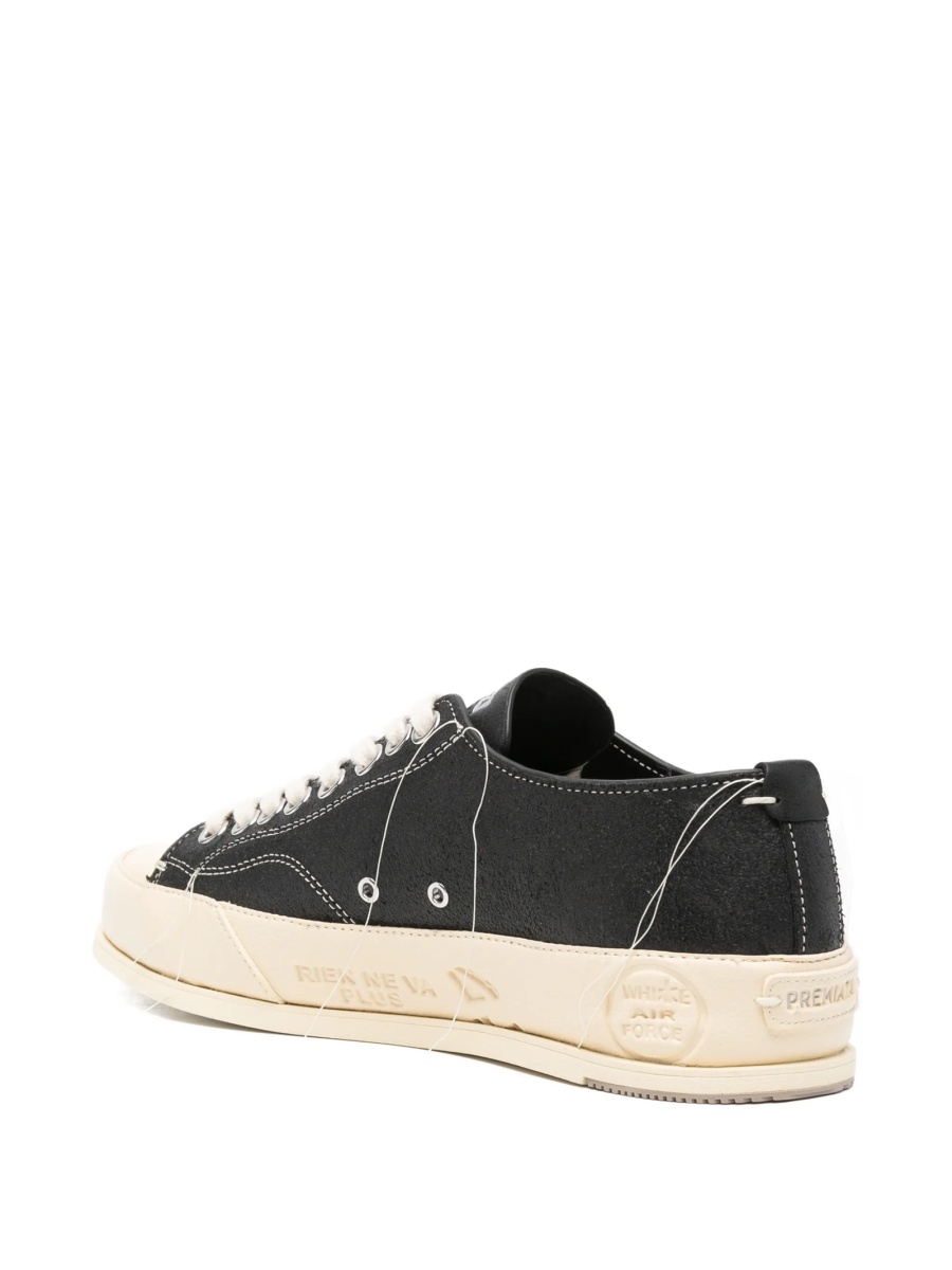 Sneakers Premiata negri din cauciuc si piele - Img 3