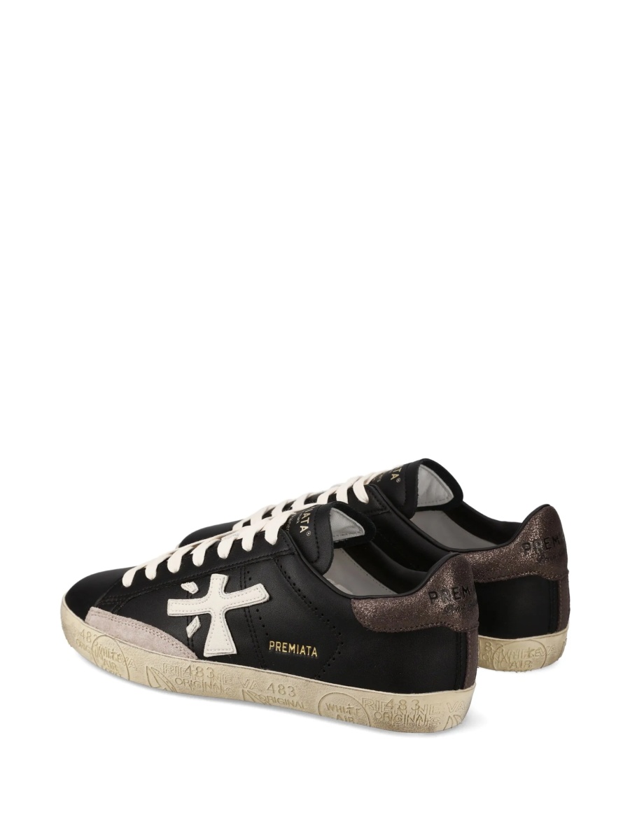 Sneakers Premiata negri din piele - Img 3