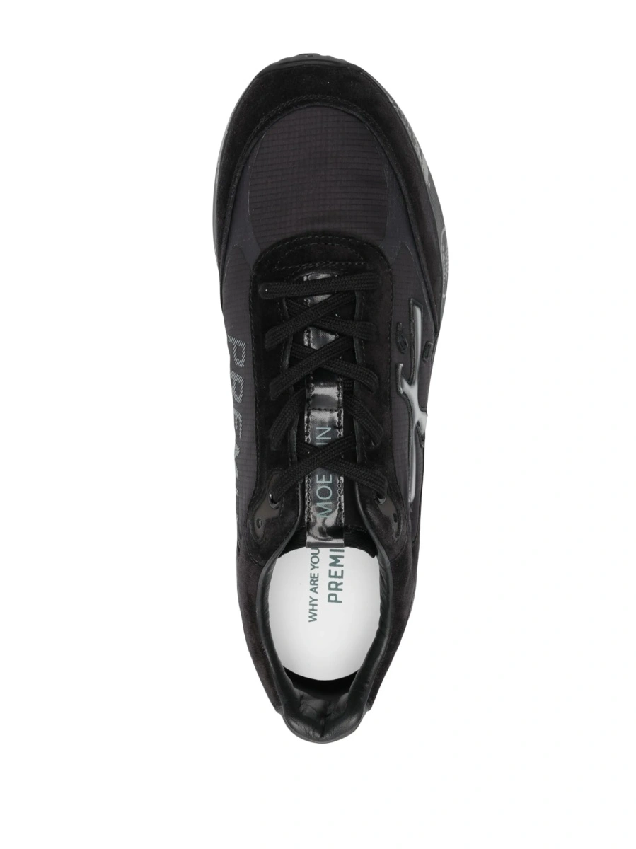 Sneakers Premiata negri din poliamida si piele intoarsa - Img 4