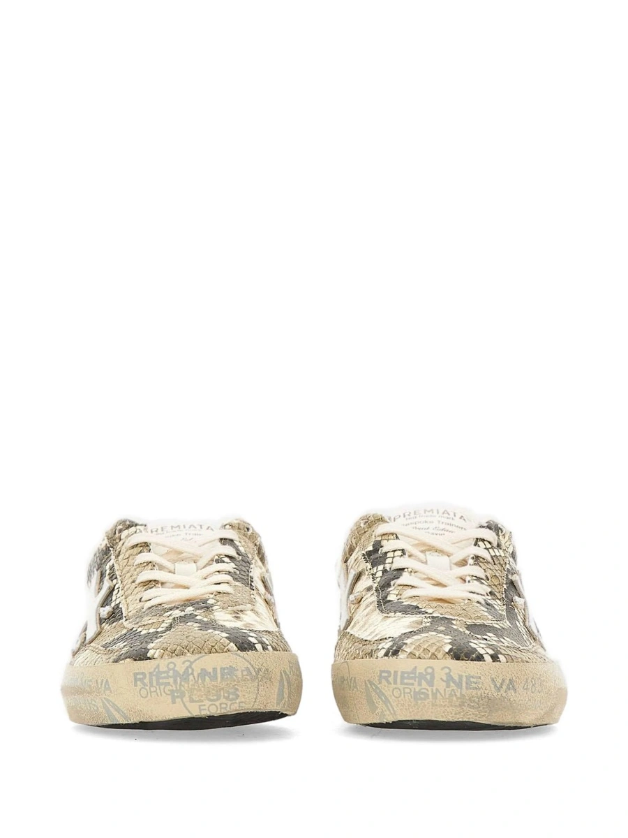 Sneakers Premiata neutri din poliuretan si piele - Img 5