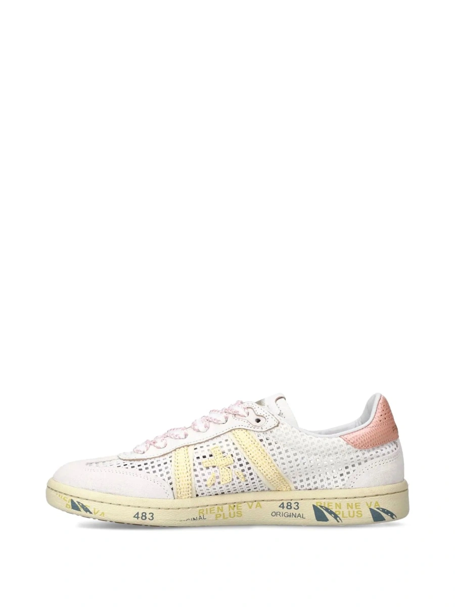 Sneakers Premiata neutri din poliuretan si piele - Img 5