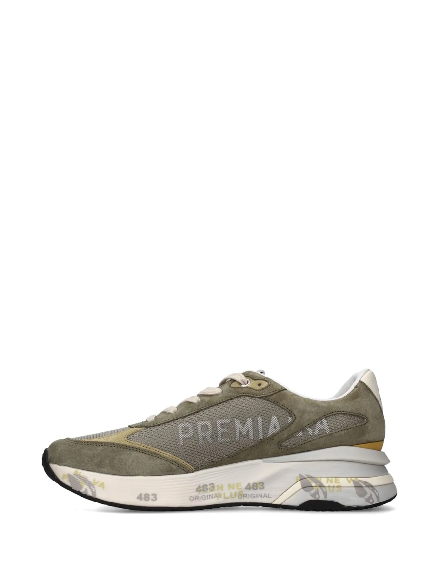 Sneakers Premiata verzi din poliuretan si piele - Img 5
