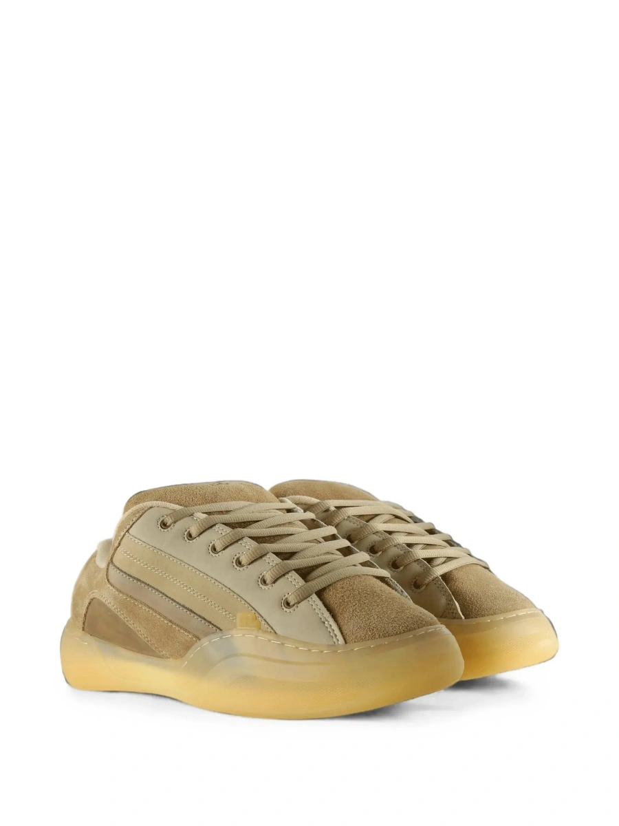 Sneakers 'Quad Vamp' Beige Sneakers with logo lettering in suede for men - Img 5