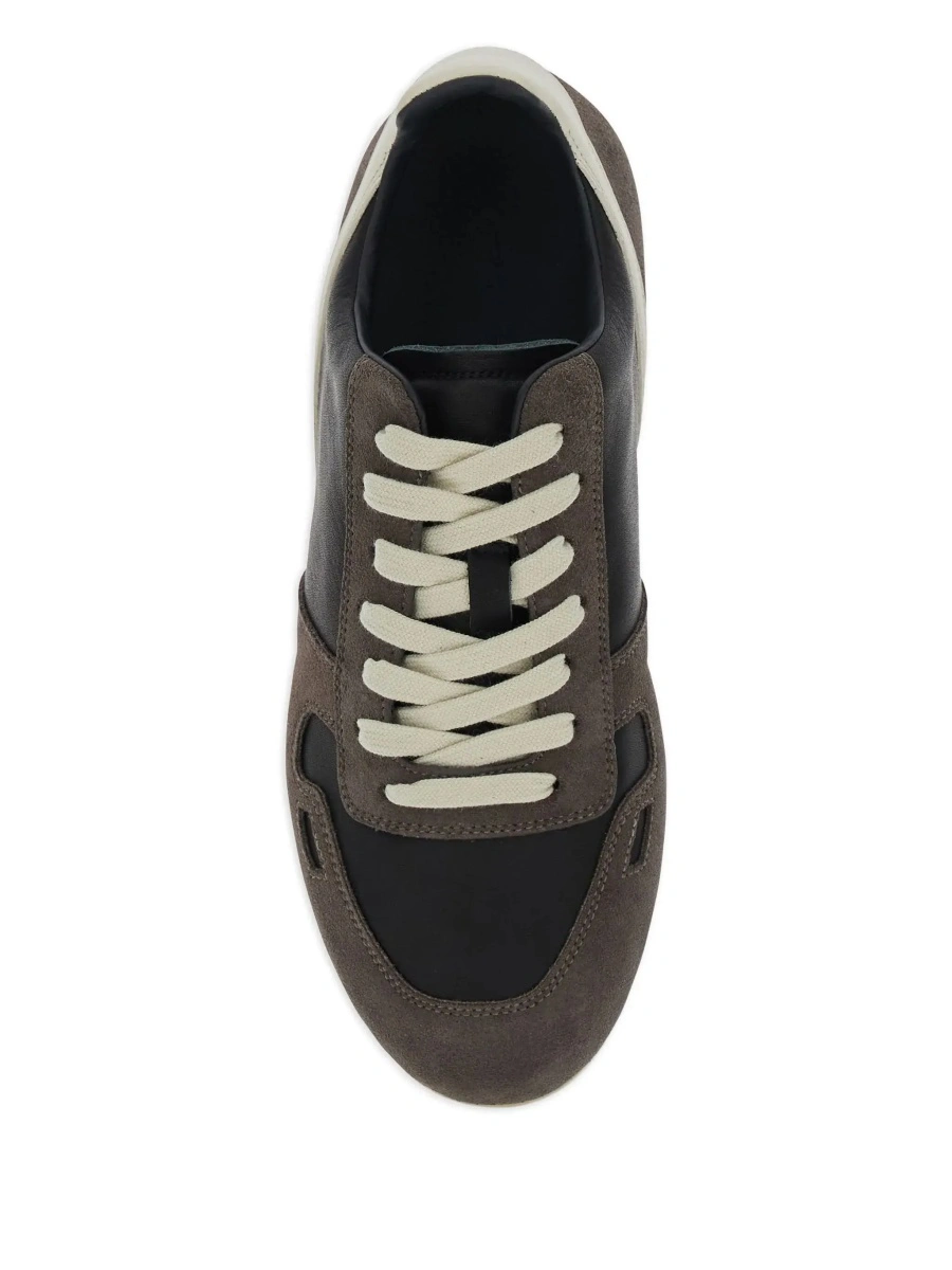Sneakers Rick Owens negri din piele si piele intoarsa - Img 6