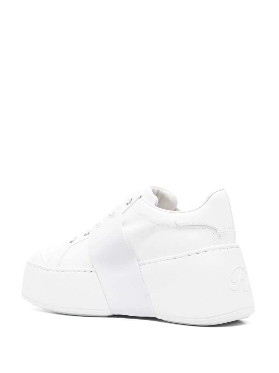 Sneakers Roger Vivier albi din piele si cauciuc - Img 3