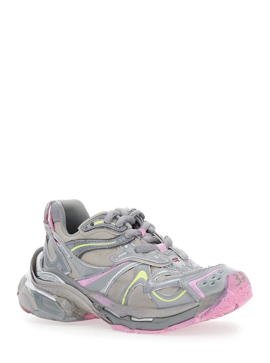 Sneakers 'Runner 2' Beige Sneaker with Embossed Logo in Mesh and Nylon Woman - Img 2