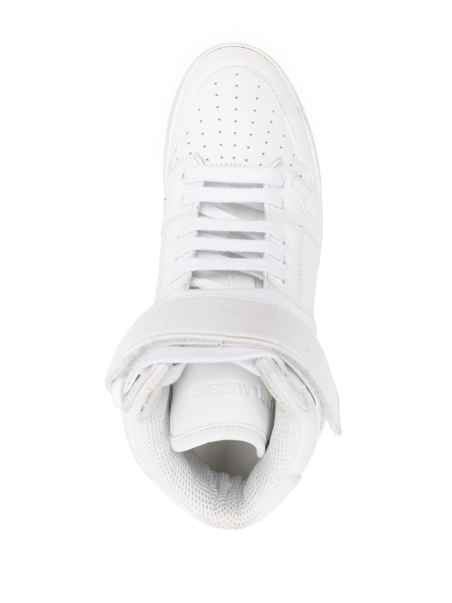 Sneakers Saint Laurent albi din piele - Img 4