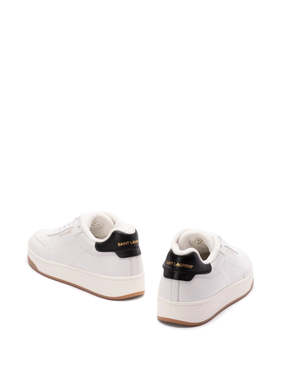 Sneakers Saint Laurent albi din piele - Img 4