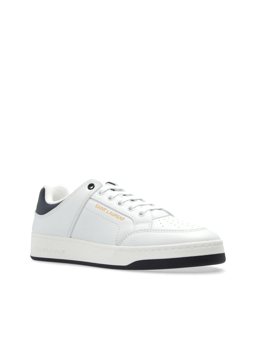 Sneakers Saint Laurent albi din piele - Img 4
