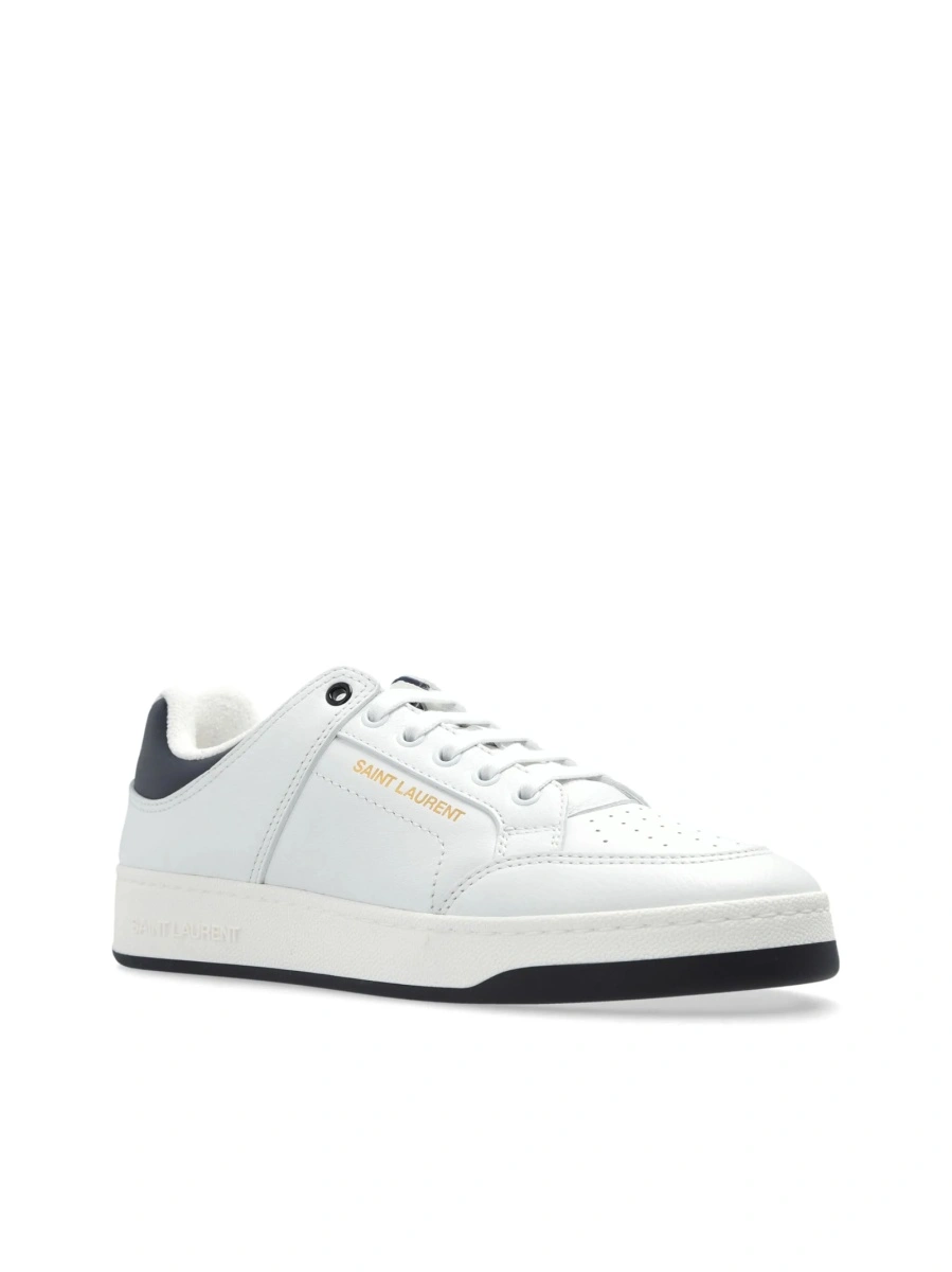 Sneakers Saint Laurent albi din piele - Img 4