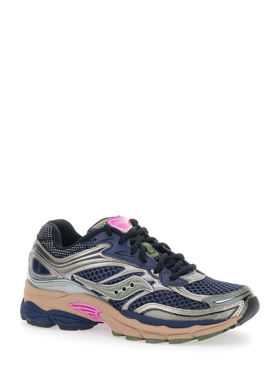 Sneakers Saucony albastri din material textil - Img 2