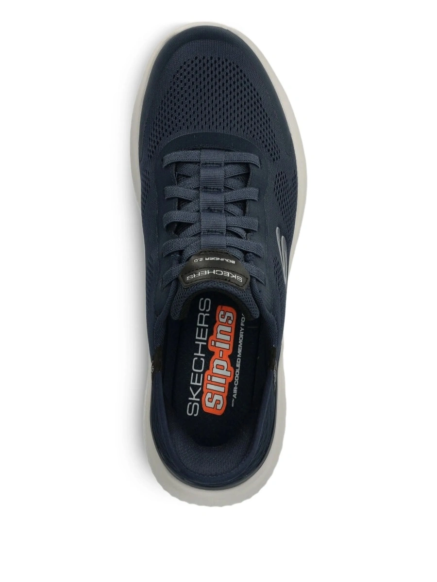 Sneakers SKECHERS albastri din material textil - Img 3