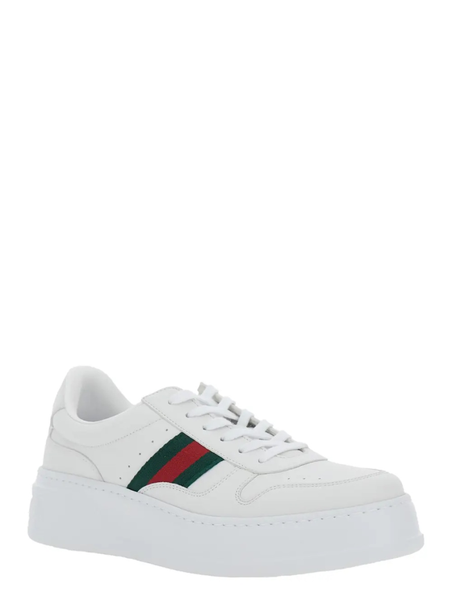 Sneakers Sneaker with Web Detail and Oversized Sole in White Leather for Men - Img 2