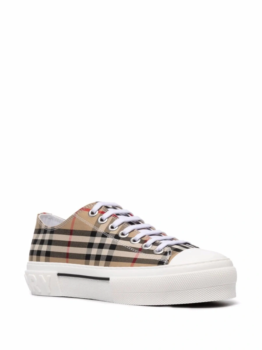 Sneakers Sneakers with Vintage Check Print and Rubber Sole in Beige for Men - Img 5