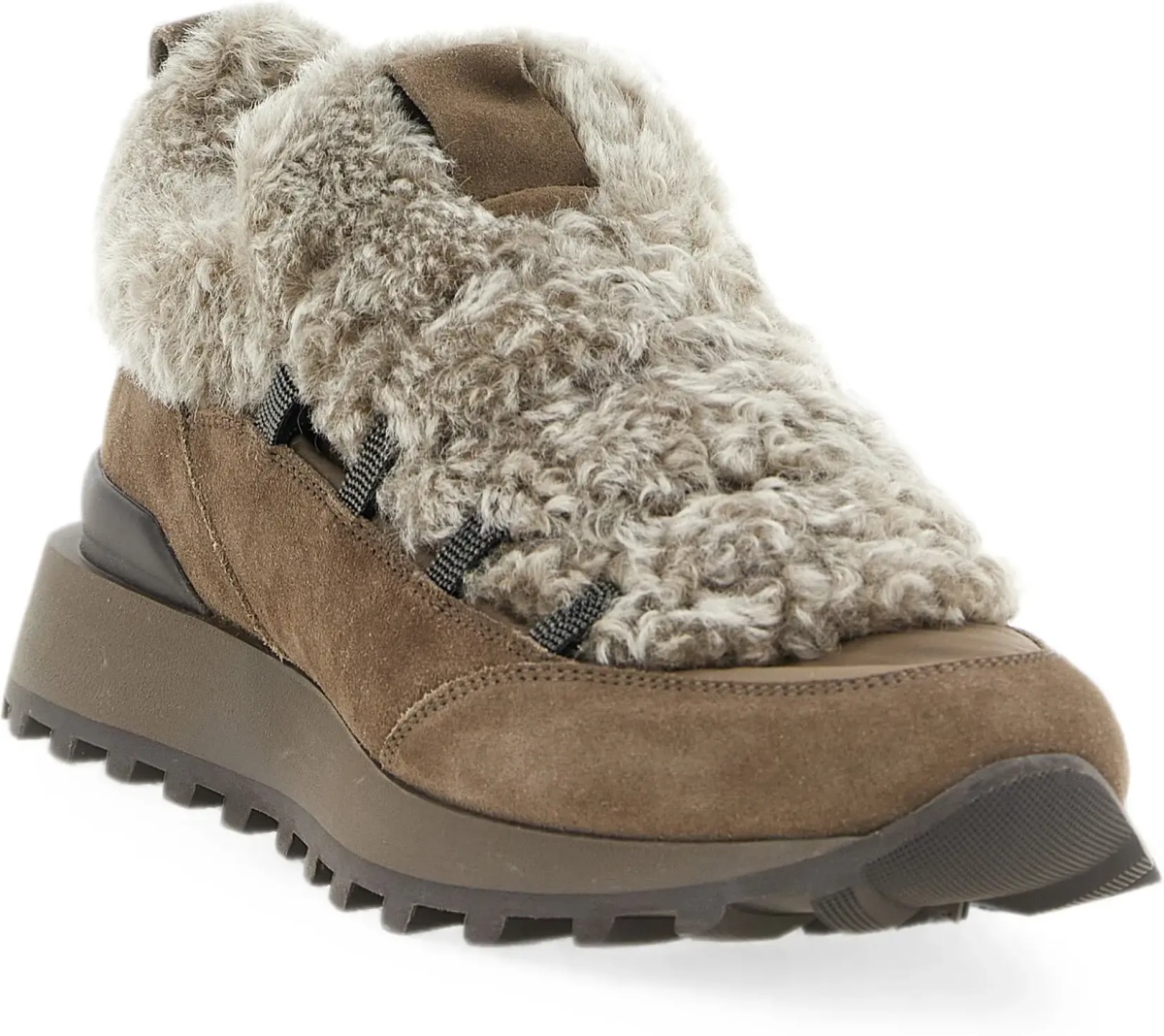 Sneakers Suede and tech cotton Sneakers with shearling lining and monili detail - Img 5